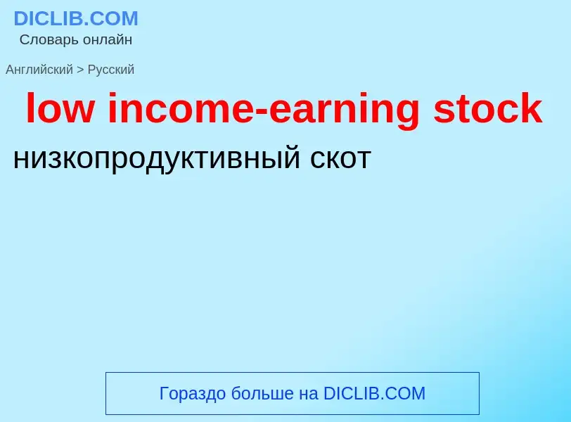 Как переводится low income-earning stock на Русский язык