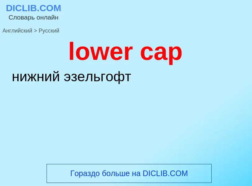 ¿Cómo se dice lower cap en Ruso? Traducción de &#39lower cap&#39 al Ruso