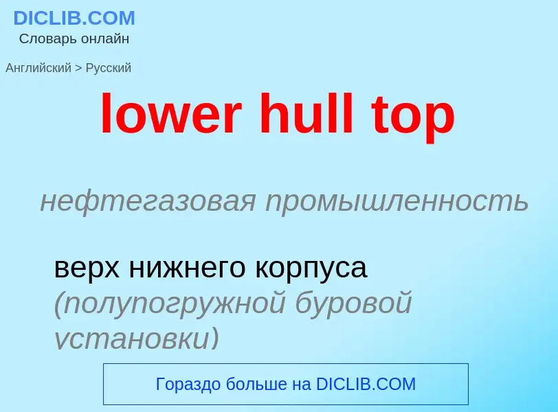 Μετάφραση του &#39lower hull top&#39 σε Ρωσικά