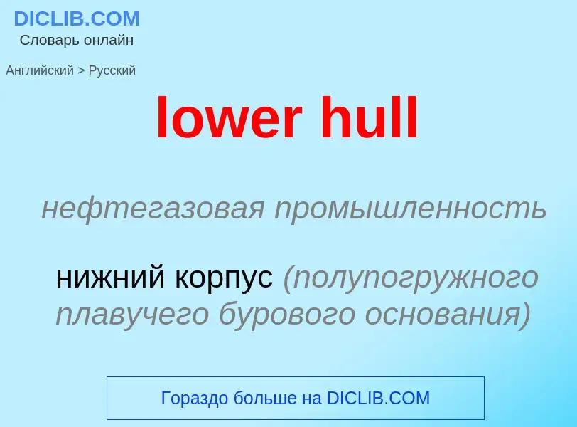 Μετάφραση του &#39lower hull&#39 σε Ρωσικά