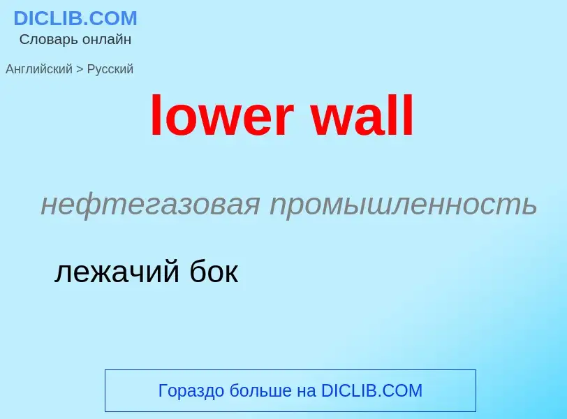 Μετάφραση του &#39lower wall&#39 σε Ρωσικά