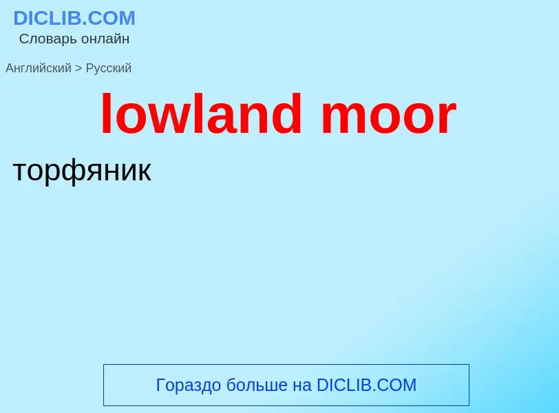 Μετάφραση του &#39lowland moor&#39 σε Ρωσικά