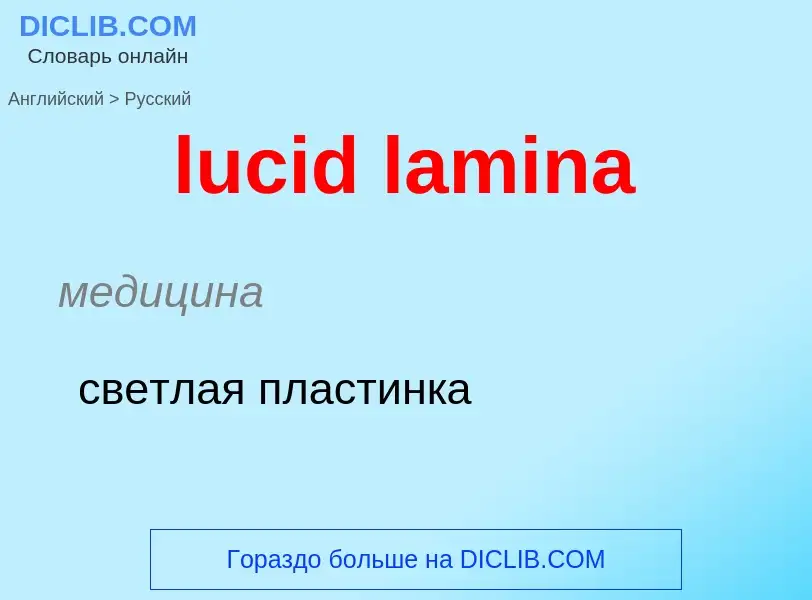 Μετάφραση του &#39lucid lamina&#39 σε Ρωσικά