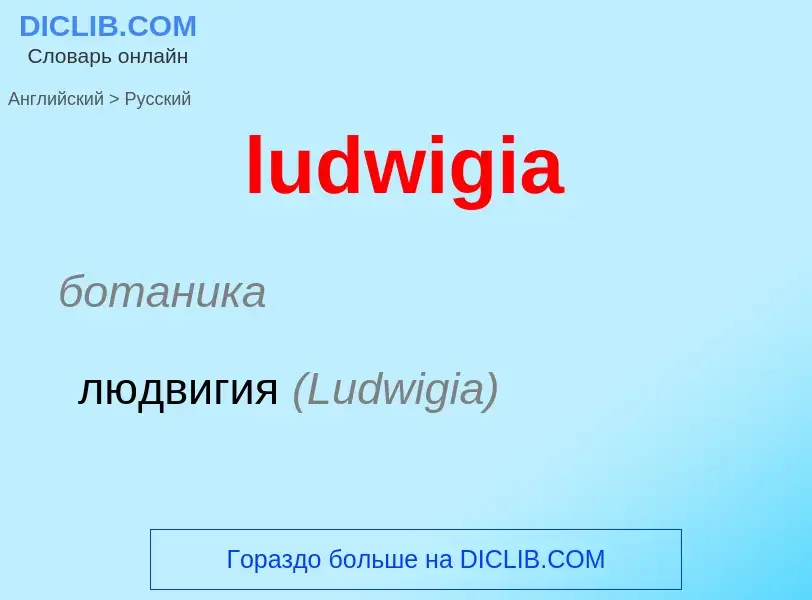 ¿Cómo se dice ludwigia en Ruso? Traducción de &#39ludwigia&#39 al Ruso