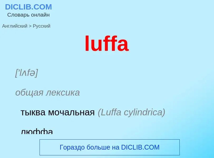 ¿Cómo se dice luffa en Ruso? Traducción de &#39luffa&#39 al Ruso