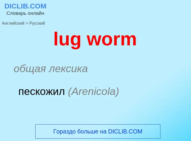 ¿Cómo se dice lug worm en Ruso? Traducción de &#39lug worm&#39 al Ruso