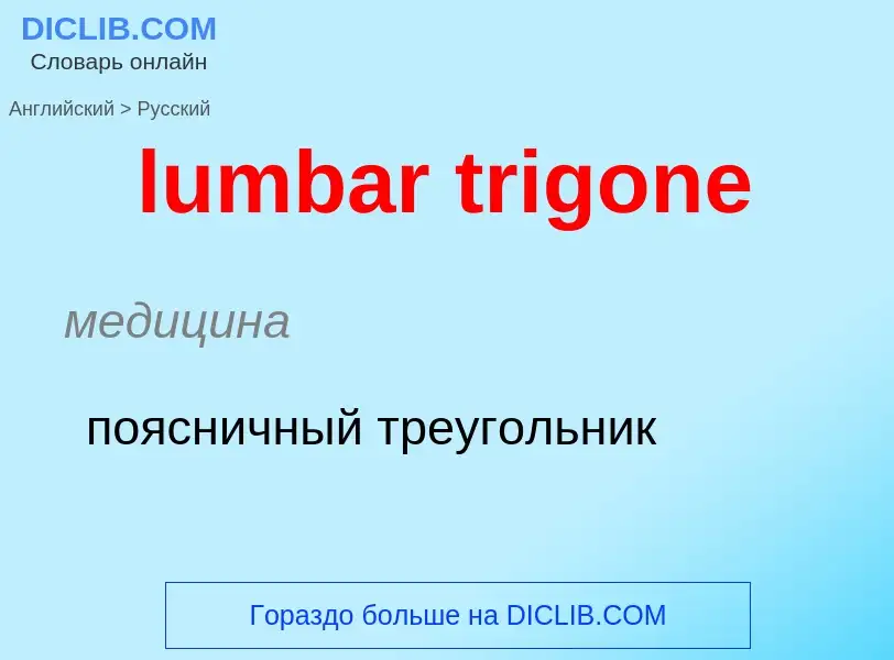 Μετάφραση του &#39lumbar trigone&#39 σε Ρωσικά