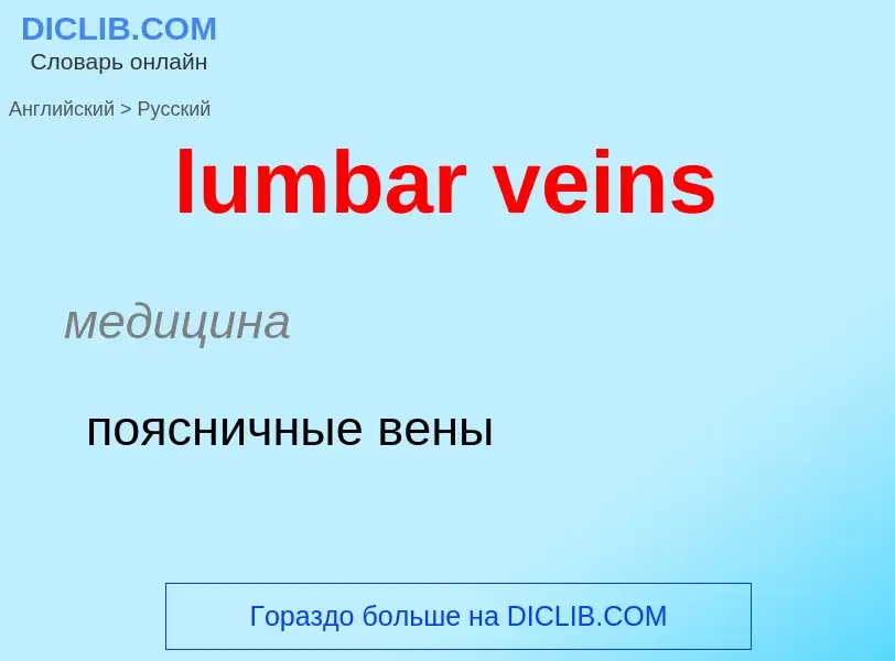 Μετάφραση του &#39lumbar veins&#39 σε Ρωσικά