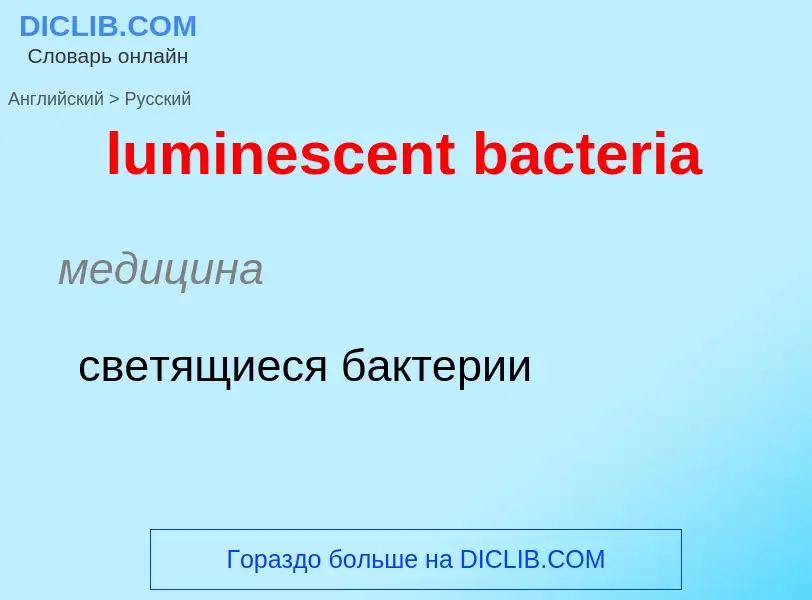 Μετάφραση του &#39luminescent bacteria&#39 σε Ρωσικά