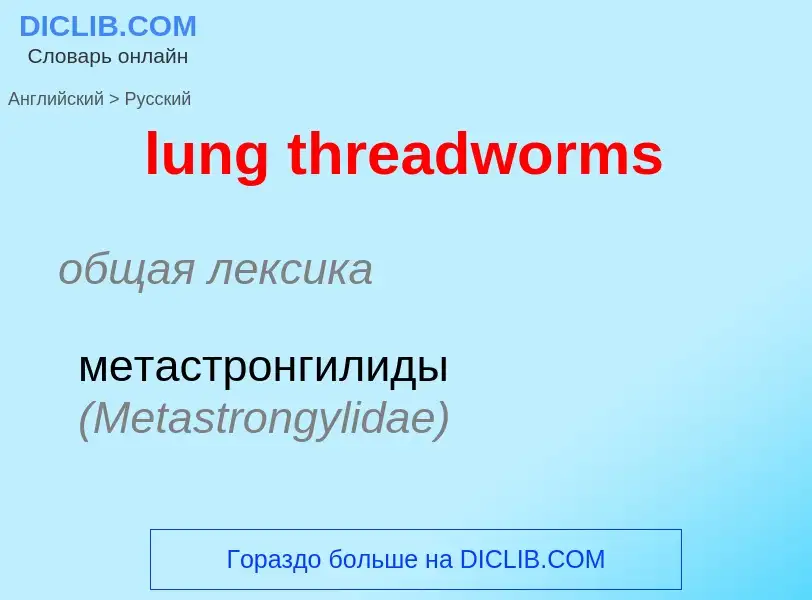 Vertaling van &#39lung threadworms&#39 naar Russisch