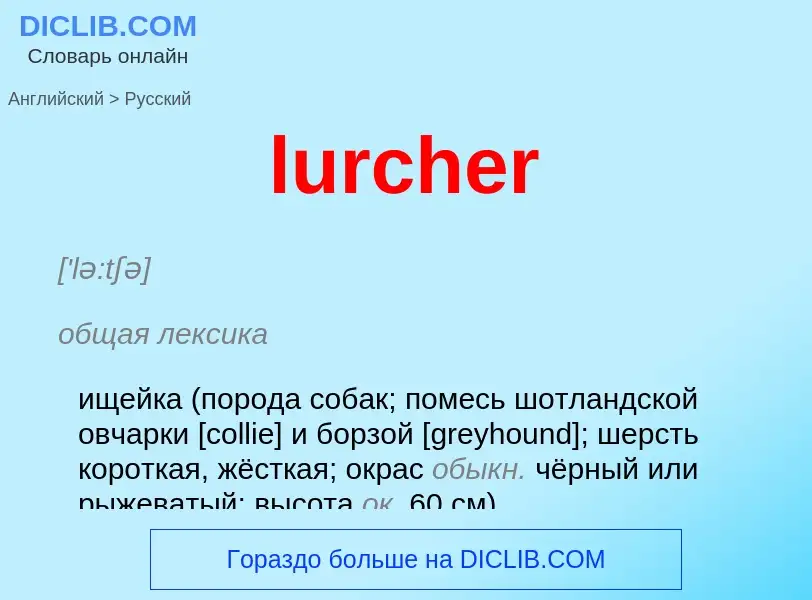 Μετάφραση του &#39lurcher&#39 σε Ρωσικά