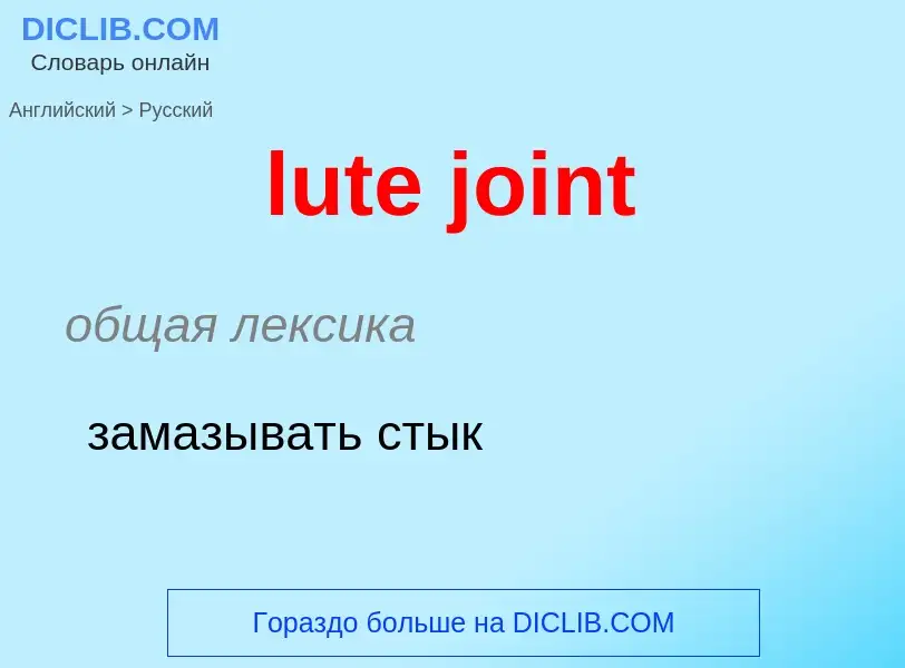 Как переводится lute joint на Русский язык