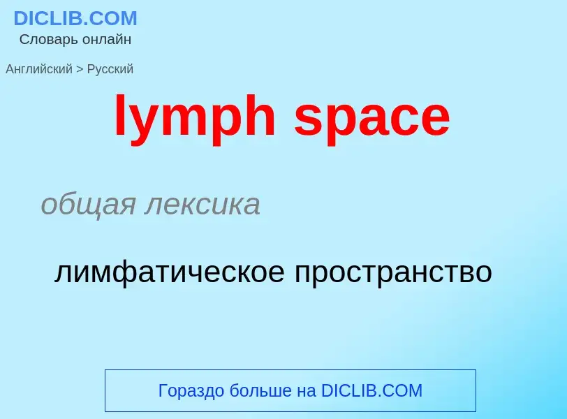 Как переводится lymph space на Русский язык