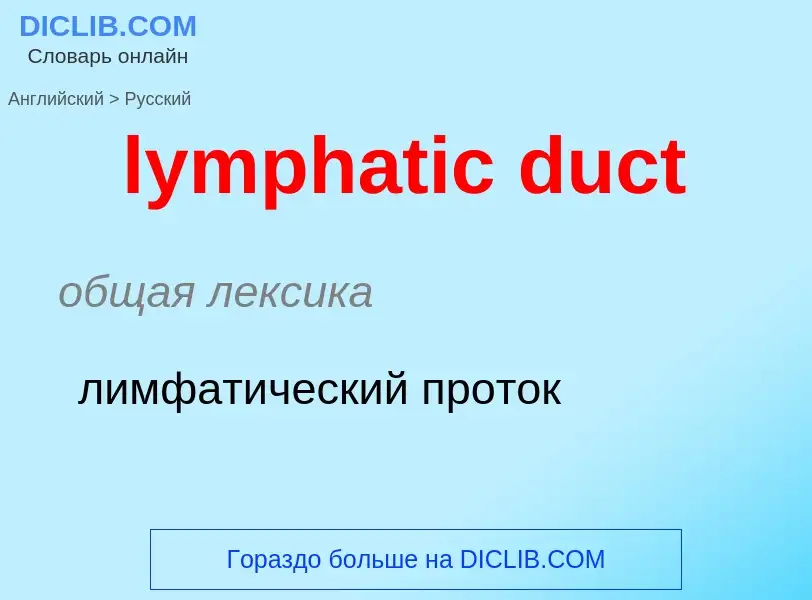 Как переводится lymphatic duct на Русский язык