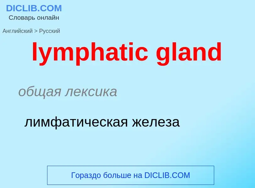 Как переводится lymphatic gland на Русский язык