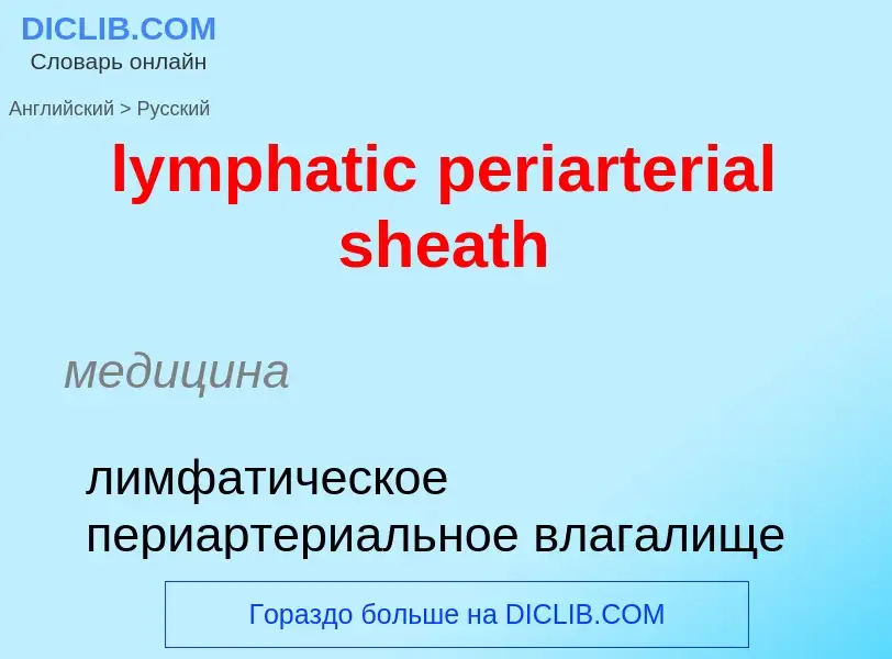 Как переводится lymphatic periarterial sheath на Русский язык