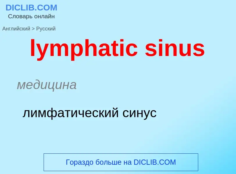 Μετάφραση του &#39lymphatic sinus&#39 σε Ρωσικά