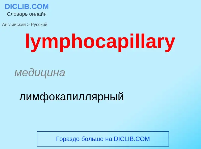 Как переводится lymphocapillary на Русский язык