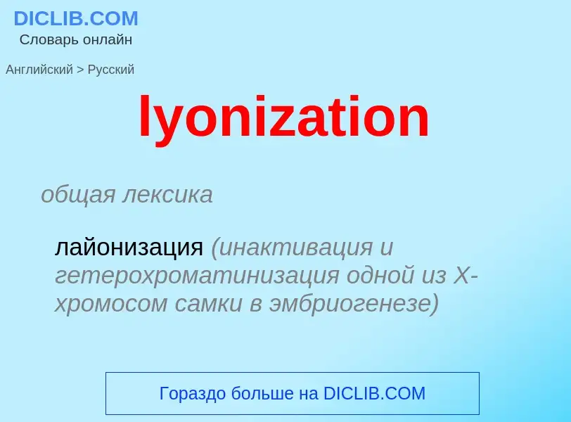 Как переводится lyonization на Русский язык