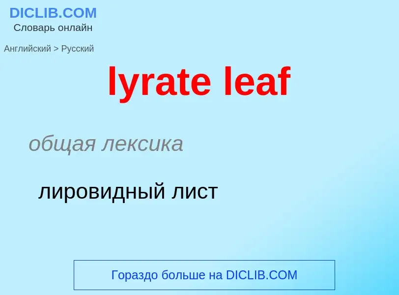 Как переводится lyrate leaf на Русский язык