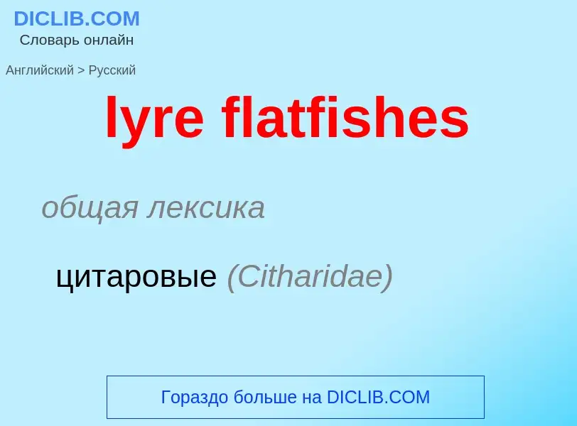 Как переводится lyre flatfishes на Русский язык