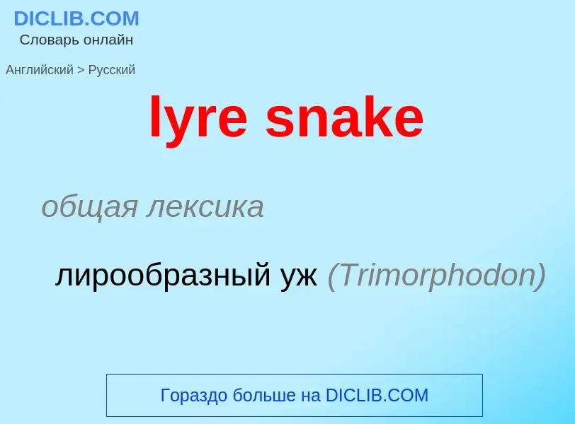 Как переводится lyre snake на Русский язык