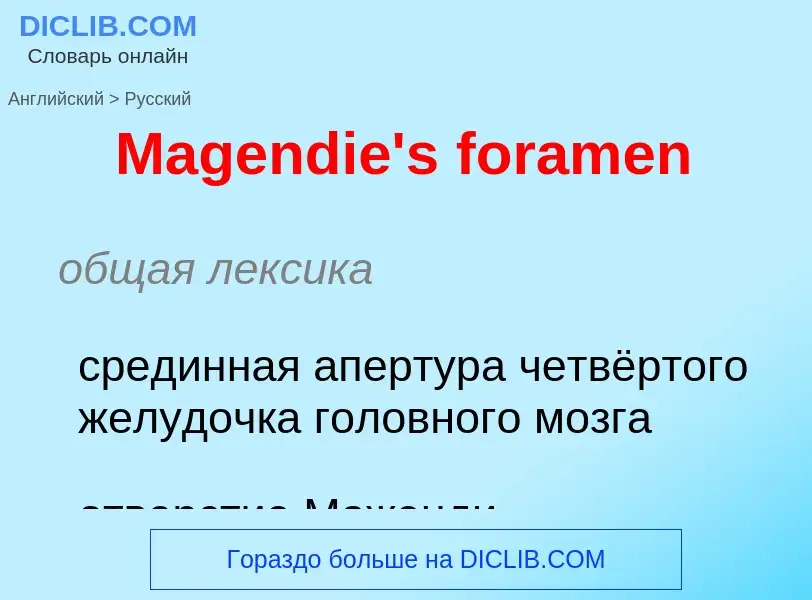 What is the Russian for Magendie's foramen? Translation of &#39Magendie's foramen&#39 to Russian