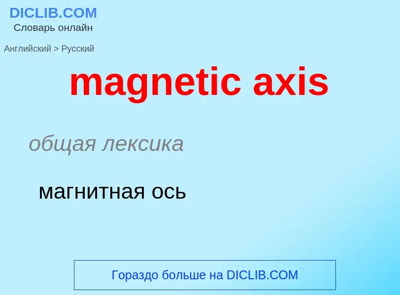 Как переводится magnetic axis на Русский язык