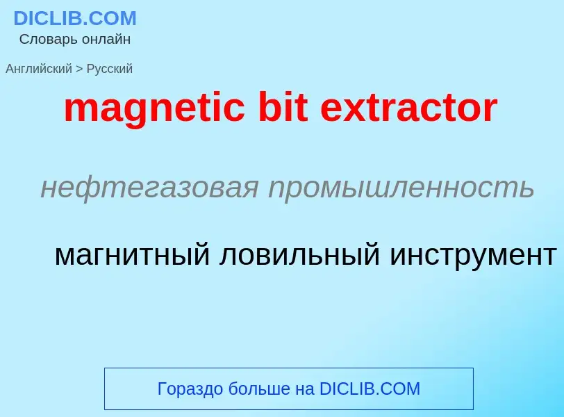 Μετάφραση του &#39magnetic bit extractor&#39 σε Ρωσικά