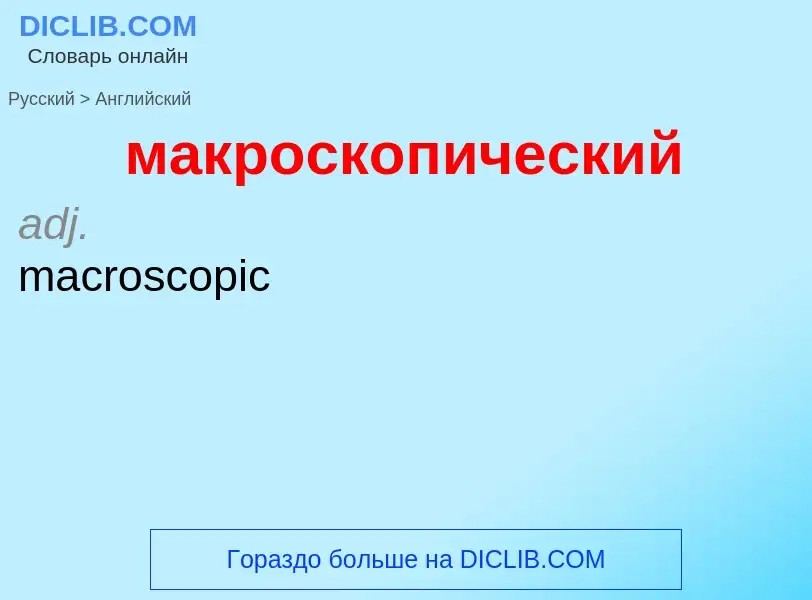 Как переводится макроскопический на Английский язык