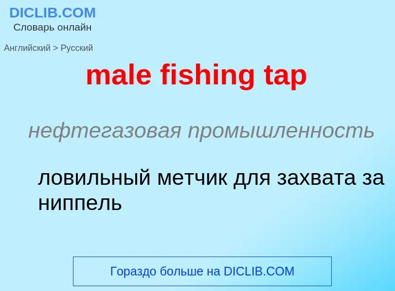 Como se diz male fishing tap em Russo? Tradução de &#39male fishing tap&#39 em Russo