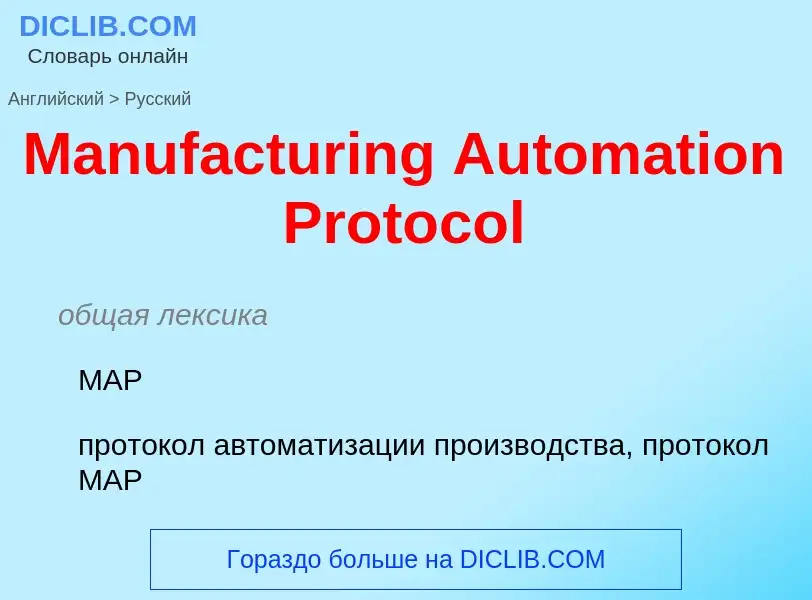 What is the Russian for Manufacturing Automation Protocol? Translation of &#39Manufacturing Automati