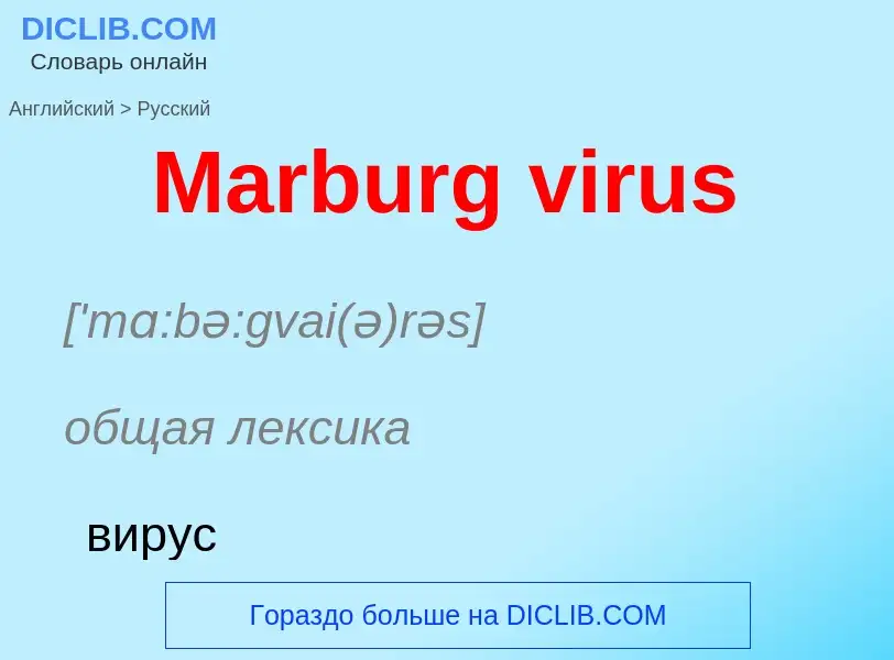 What is the Russian for Marburg virus? Translation of &#39Marburg virus&#39 to Russian