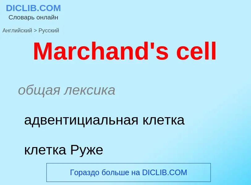 What is the Russian for Marchand's cell? Translation of &#39Marchand's cell&#39 to Russian