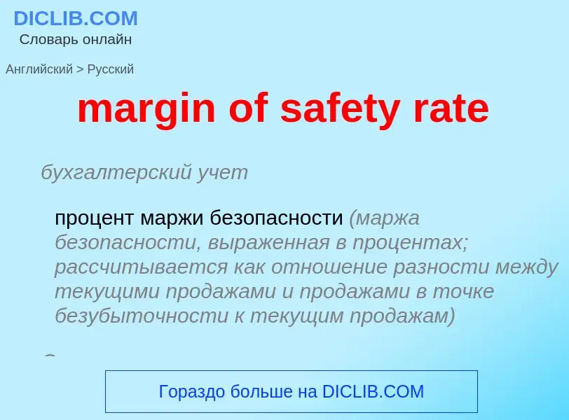 Как переводится margin of safety rate на Русский язык