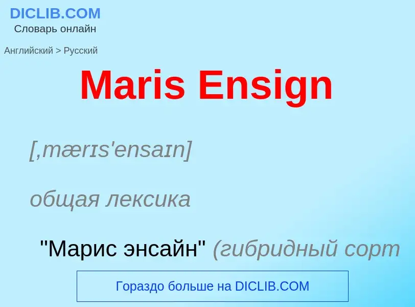 What is the Russian for Maris Ensign? Translation of &#39Maris Ensign&#39 to Russian