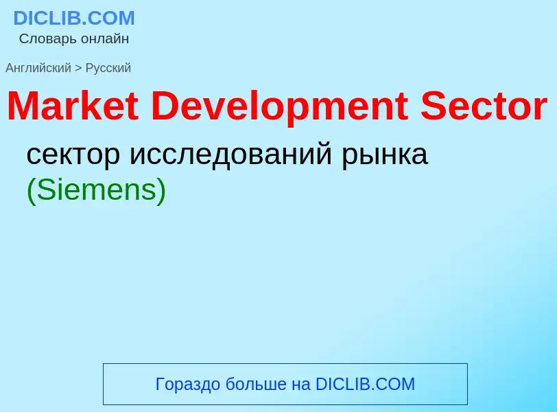 What is the Russian for Market Development Sector? Translation of &#39Market Development Sector&#39 