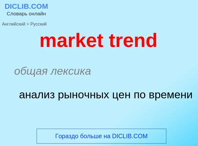 What is the Russian for market trend? Translation of &#39market trend&#39 to Russian