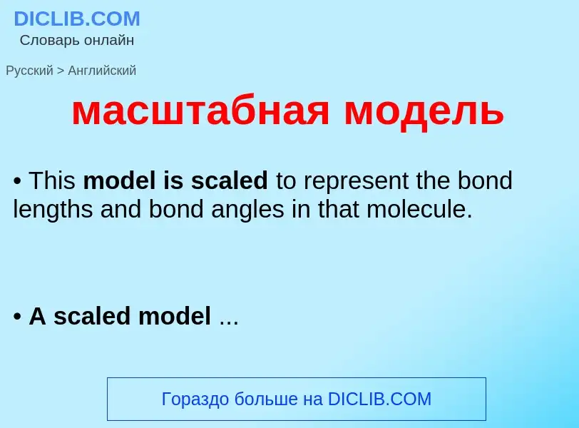 Как переводится масштабная модель на Английский язык