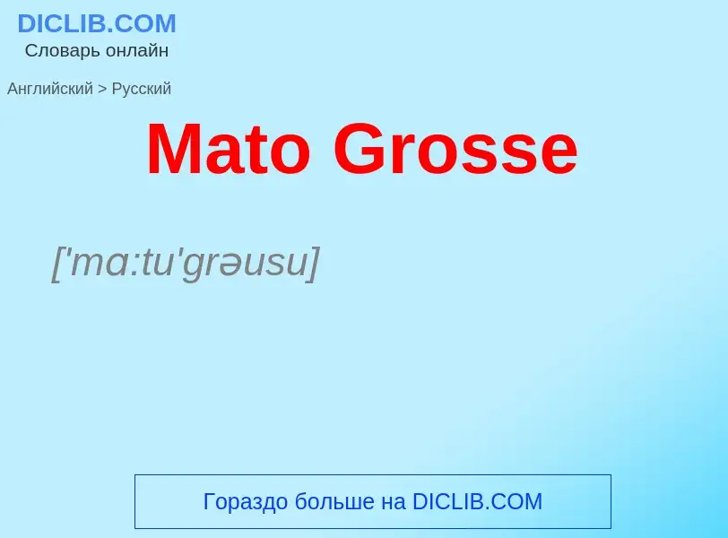 What is the Russian for Mato Grosse? Translation of &#39Mato Grosse&#39 to Russian