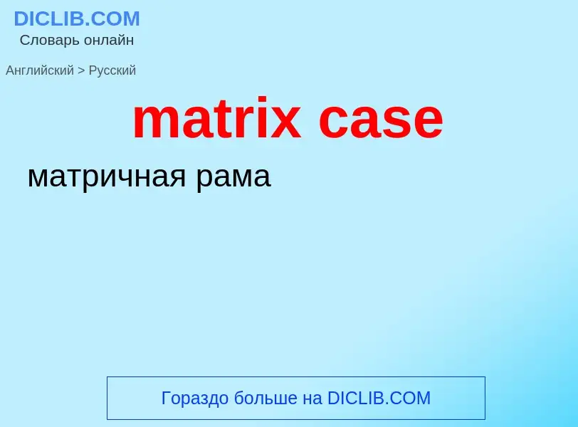 Как переводится matrix case на Русский язык