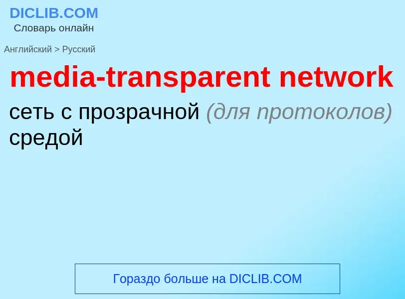 What is the Russian for media-transparent network? Translation of &#39media-transparent network&#39 