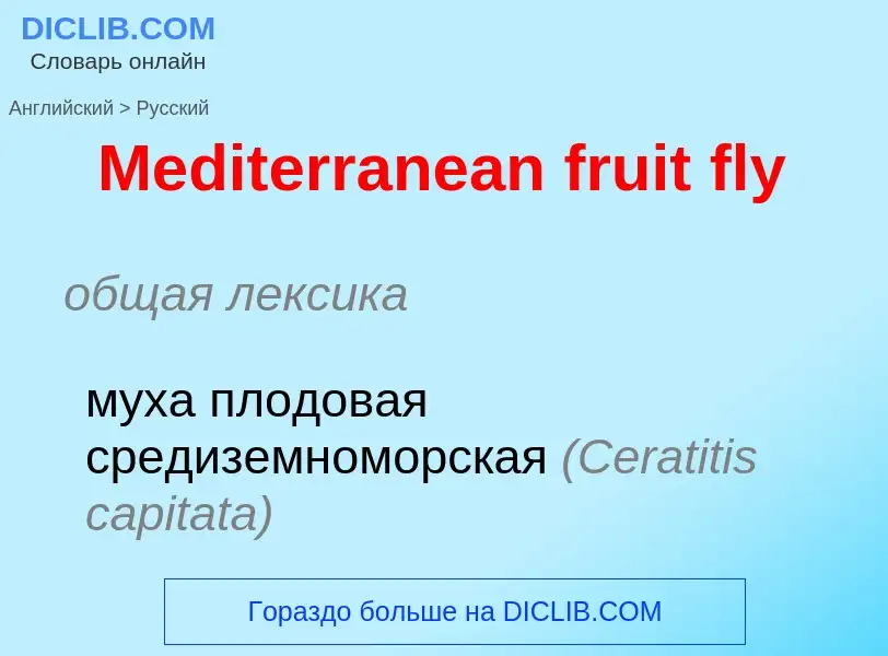 What is the Russian for Mediterranean fruit fly? Translation of &#39Mediterranean fruit fly&#39 to R