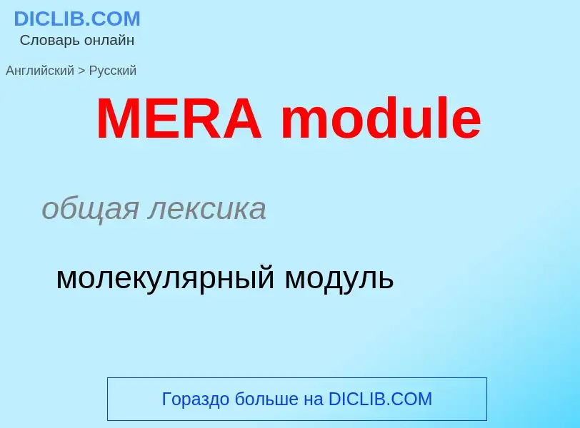 Как переводится MERA module на Русский язык