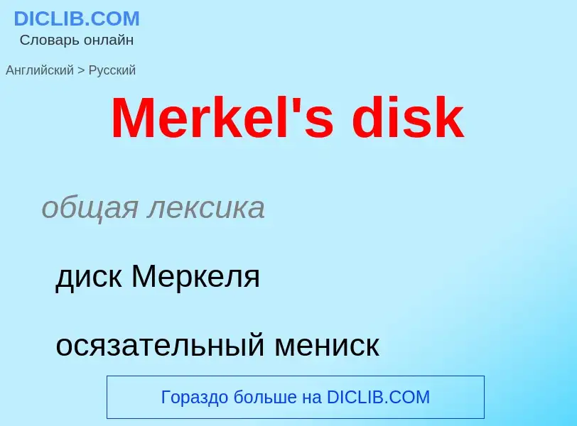 What is the Russian for Merkel's disk? Translation of &#39Merkel's disk&#39 to Russian