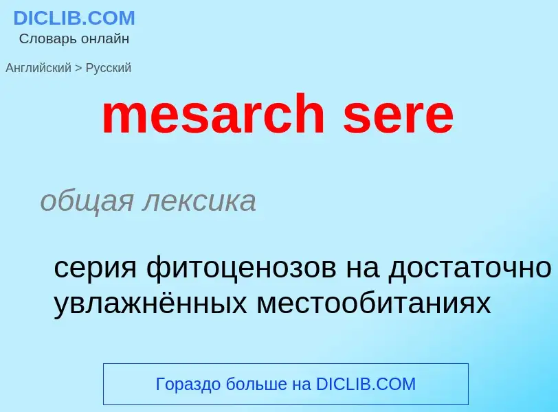 Como se diz mesarch sere em Russo? Tradução de &#39mesarch sere&#39 em Russo