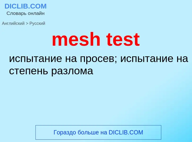 Как переводится mesh test на Русский язык