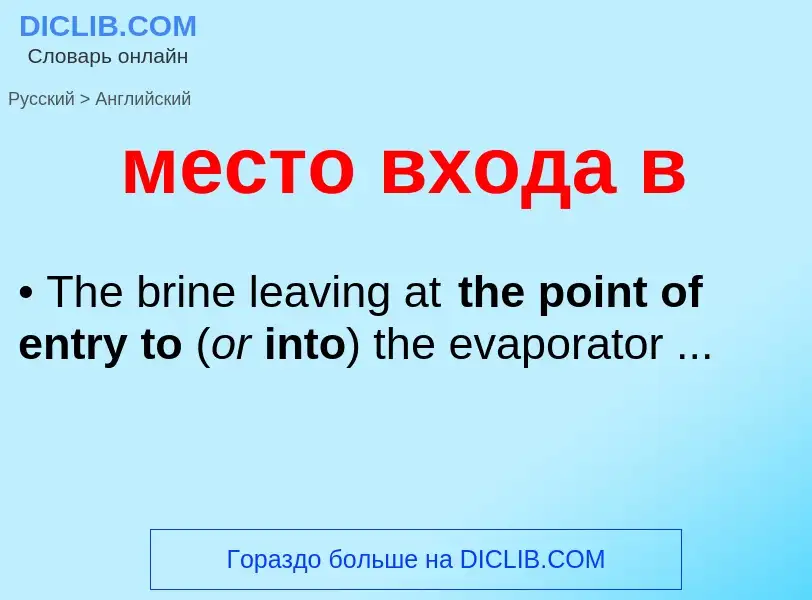 Μετάφραση του &#39место входа в&#39 σε Αγγλικά