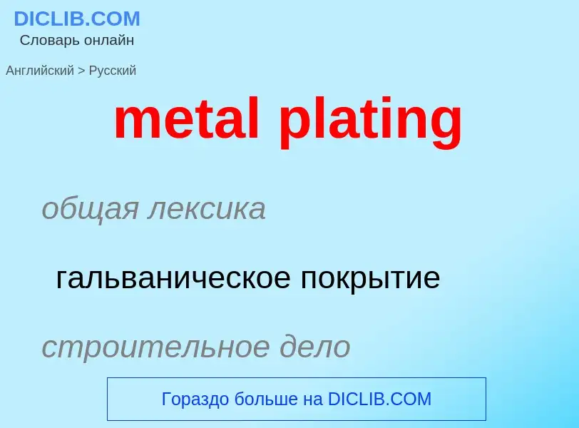 Как переводится metal plating на Русский язык