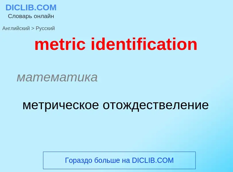 Vertaling van &#39metric identification&#39 naar Russisch